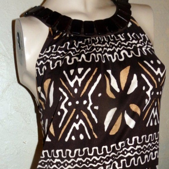 Anne Kleiin  Brown Aztec Print Knit Top/Shirt Sz M - Picture 2 of 8